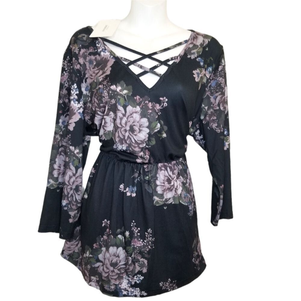 Bloomchic Floral Print Babydoll Blouse - Picture 2 of 9